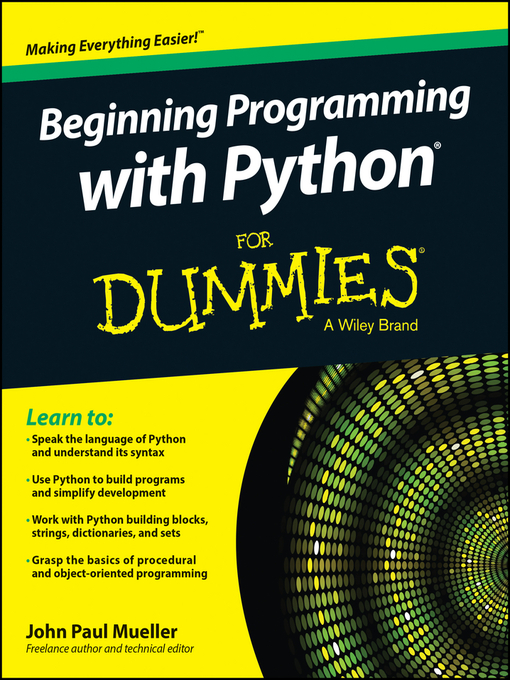 Title details for Beginning Programming with Python For Dummies by John Paul Mueller - Wait list